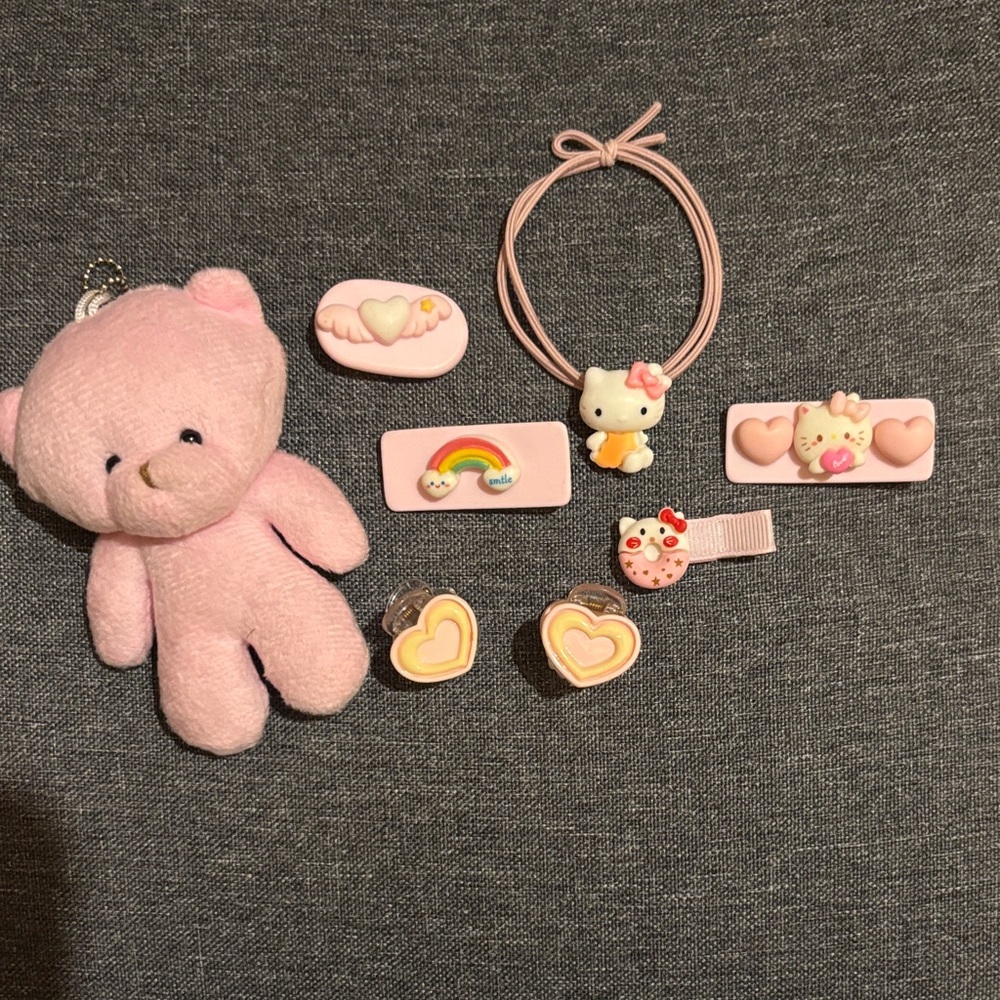 Cute Pink Teddy Bear and Accessories Set